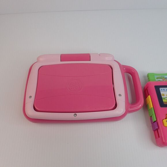 LeapFrog 2 in 1 LeapTop Touch & Laugh & Learn Pink LIL' GAMER Lot of 2 Toys - Picture 10 of 15
